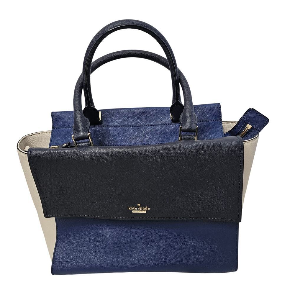 Kate spade New York Cameron Street Blakely Satchel Blue Black ivory - Picture 2 of 11